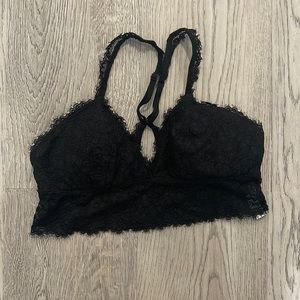 Black Aerie Padded Lace Bralette Top